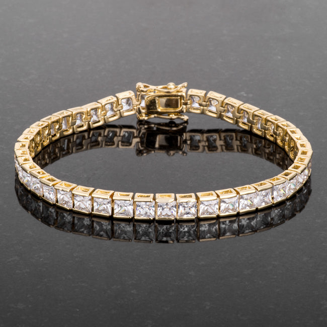Princess-Cut Tennis Bracelet in Gold