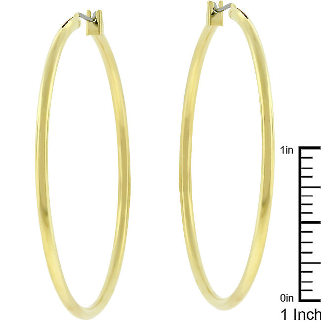 Large Hoop Earrings in Gold