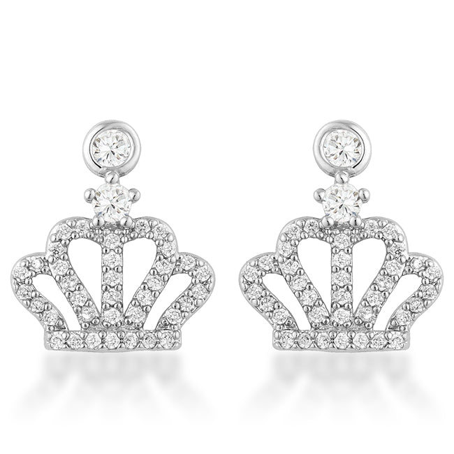Royal Crown Crystal Drop Earrings