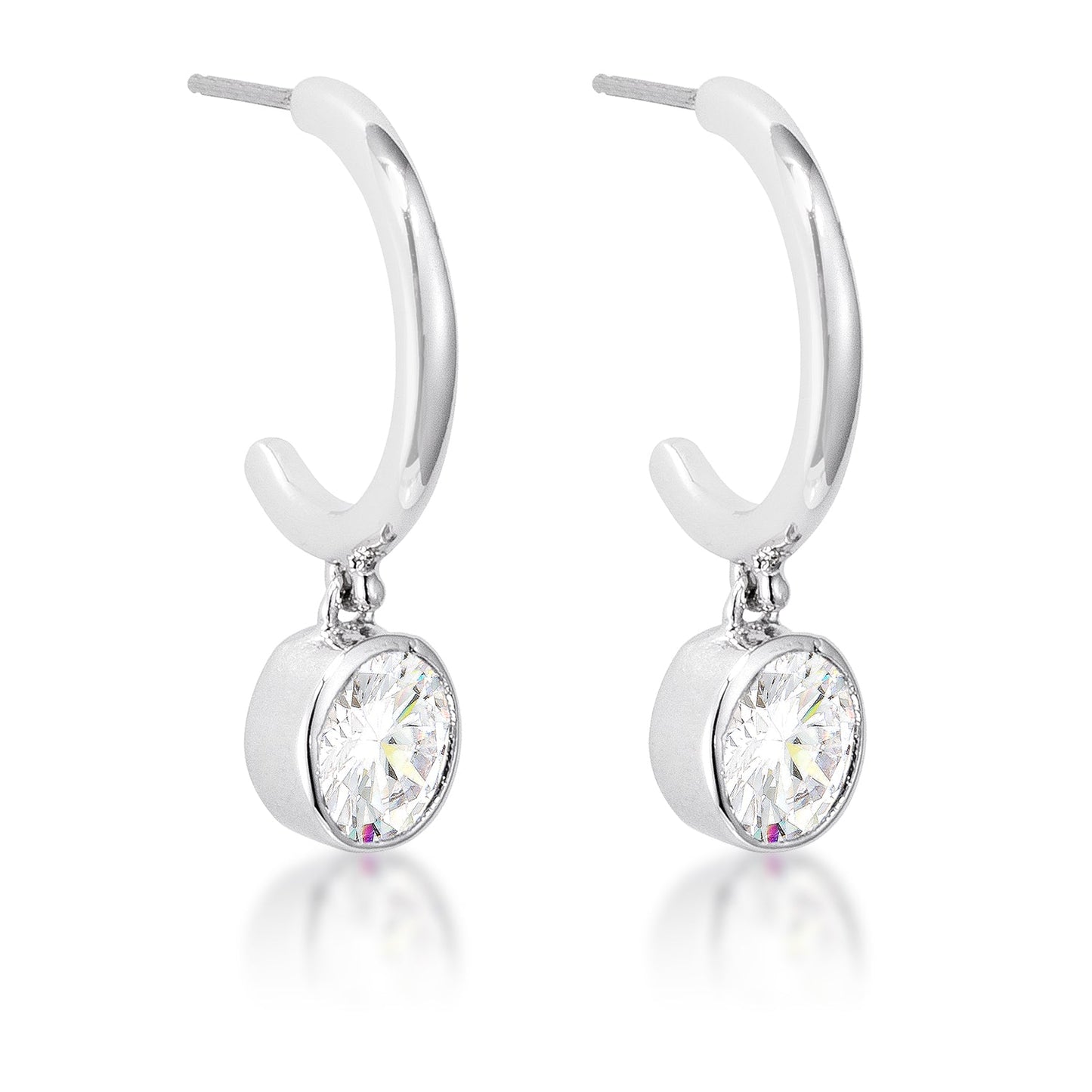 Petite Crystal Drop Hoops