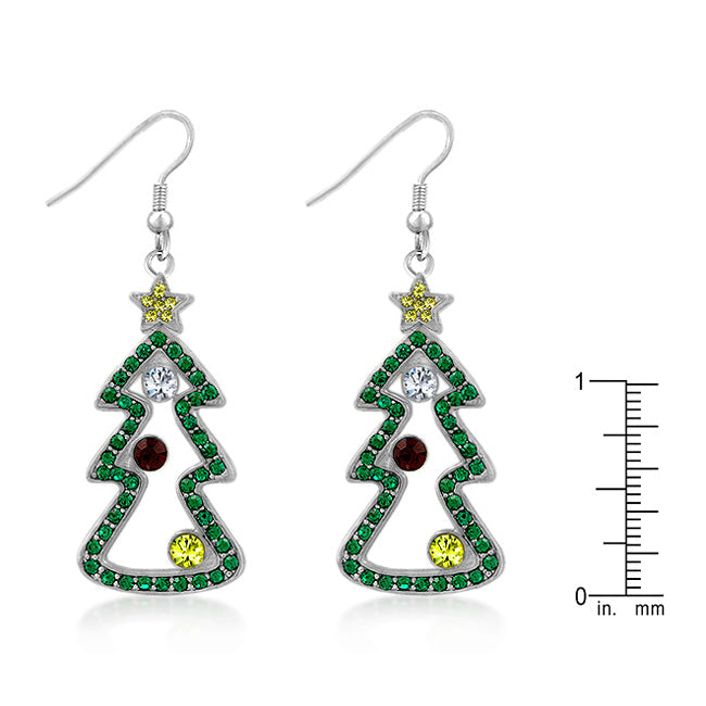 Green Holiday Drop Earrings
