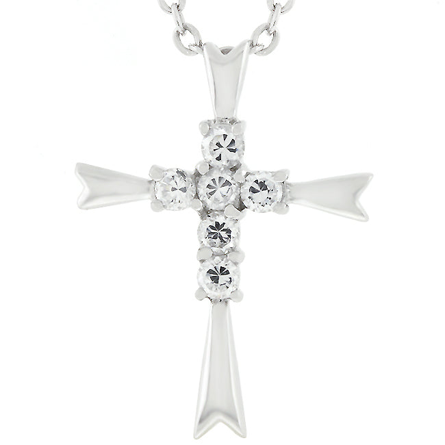 Radiant Crystal Cross Pendant