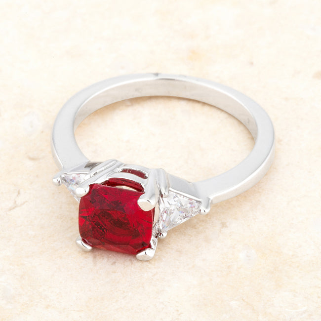 Shonda 1.8ct Garnet Cubic Zirconia Rhodium Cushion Classi...