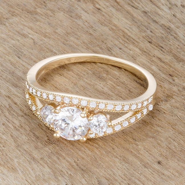 Genna 1.1ct Cubic Zirconia 14k Gold Delicate Classic Ring