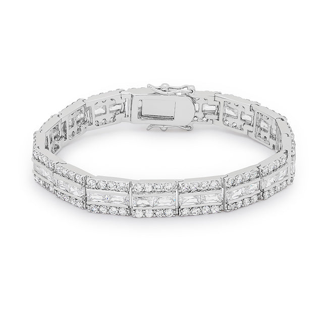 Elegant Triple-Row Crystal Bracelet