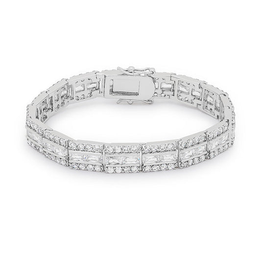Elegant Triple-Row Crystal Bracelet