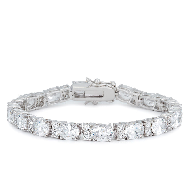 Luxurious Oval Crystal Tennis Bracelet