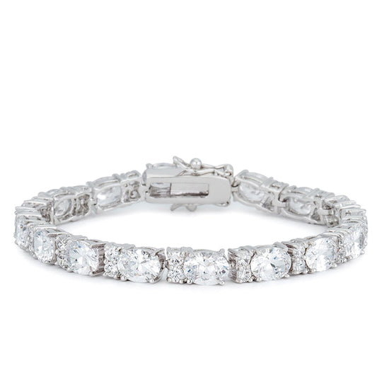 Luxurious Oval Crystal Tennis Bracelet