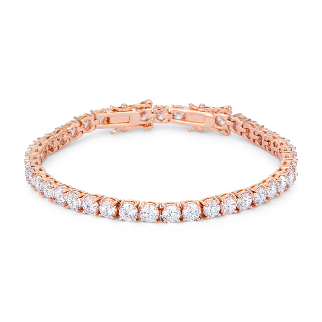 17.6 Ct Rose Gold Tennis Bracelet with Shimmering Round Cnia Tennis Bracelet