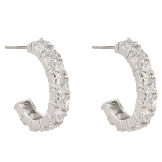 Sparkling Trillion Crystal Hoops
