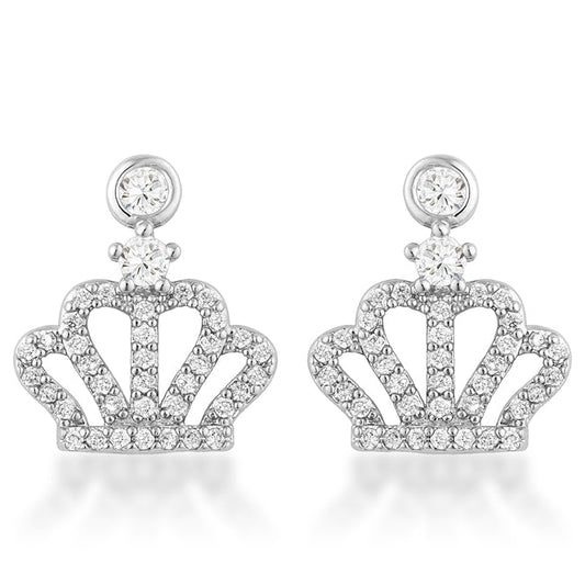 Royal Crown Crystal Drop Earrings