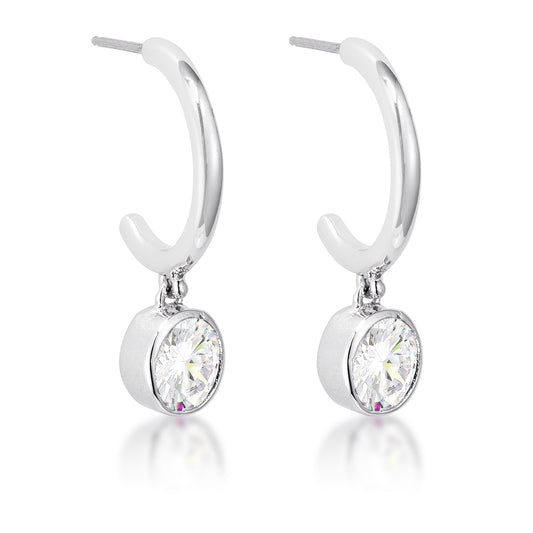 Petite Crystal Drop Hoops