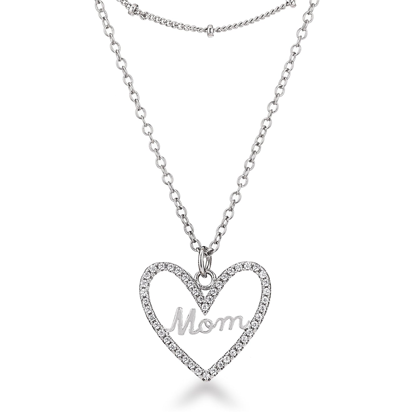 Elegant Layered "Mom" Necklace
