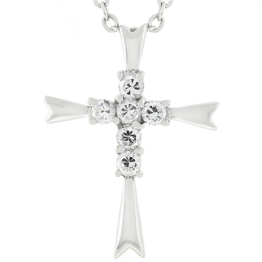Radiant Crystal Cross Pendant
