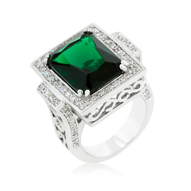 Vintage-Style Emerald Cocktail Ring