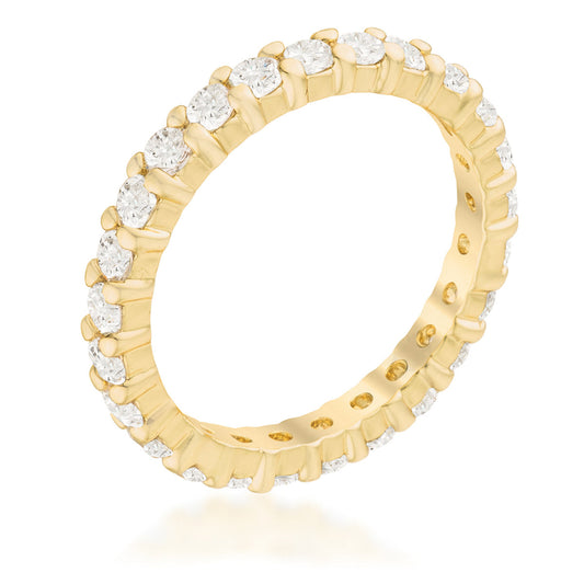 Gold Plated Cubic Zirconia Eternity Band