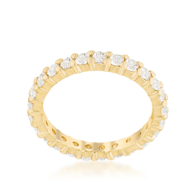Gold Plated Cubic Zirconia Eternity Band