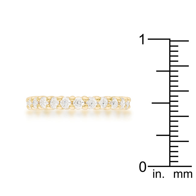 Gold Plated Cubic Zirconia Eternity Band