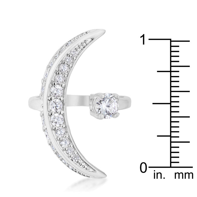 Luna .75ct Cubic Zirconia White Gold Rhodium Delicate Ring