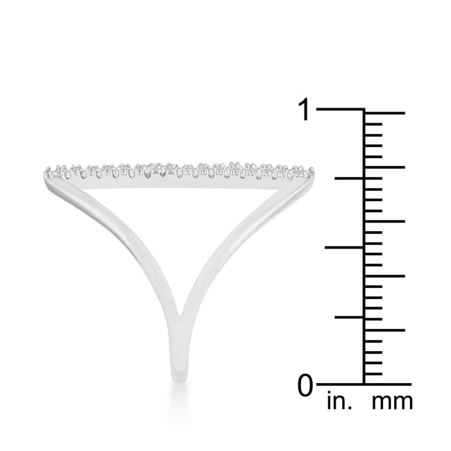 Jena 0.2ct Cubic Zirconia Rhodium Delicate Parallel Ring