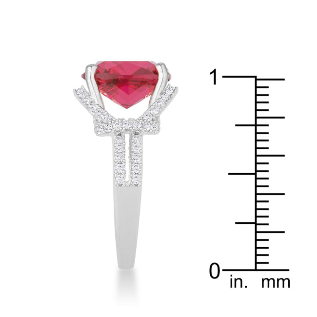 Charlene 6.2ct Ruby Cubic Zirconia Rhodium Classic Statem...