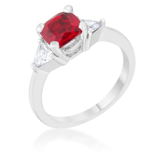 Shonda 1.8ct Garnet Cubic Zirconia Rhodium Cushion Classi...