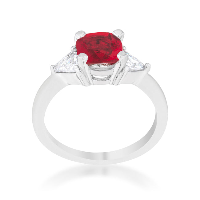 Shonda 1.8ct Garnet Cubic Zirconia Rhodium Cushion Classi...