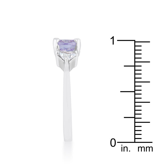 Shonda 1.8ct Lavender Cubic Zirconia Rhodium Cushion Clas...