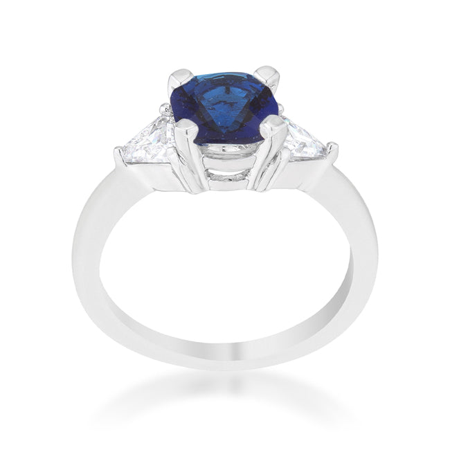 Shonda 1.8ct Sapphire Cubic Zirconia Rhodium Cushion Clas...
