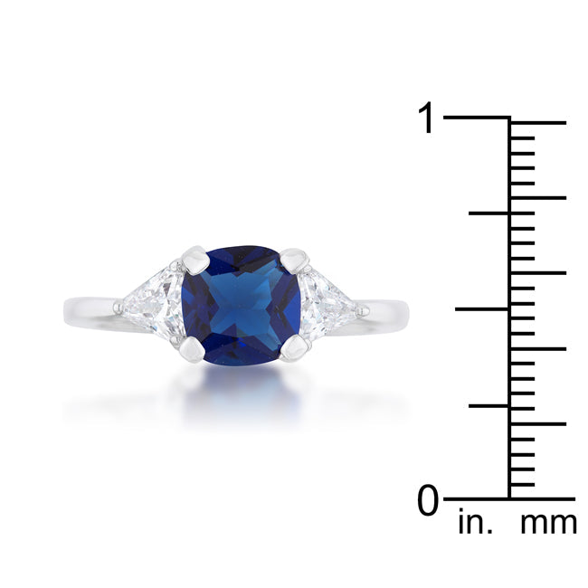 Shonda 1.8ct Sapphire Cubic Zirconia Rhodium Cushion Clas...