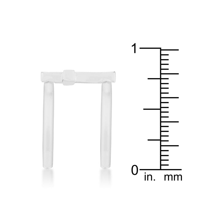 Francis 0.08ct Cubic Zirconia Rhodium Contemporary Cross nia Ring