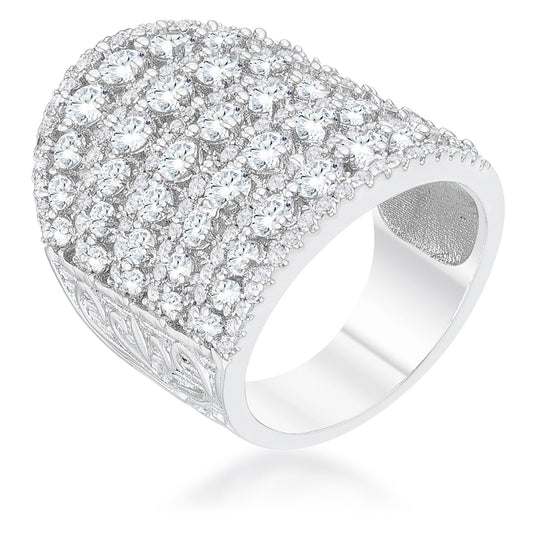 Charlyn 2.5ct Rhodium Cubic Zirconia Statement Cocktail Ring