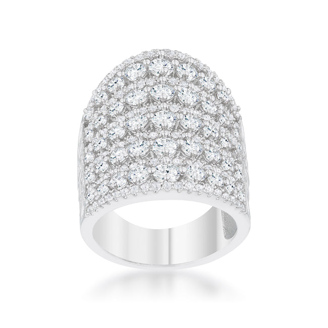 Charlyn 2.5ct Rhodium Cubic Zirconia Statement Cocktail Ring