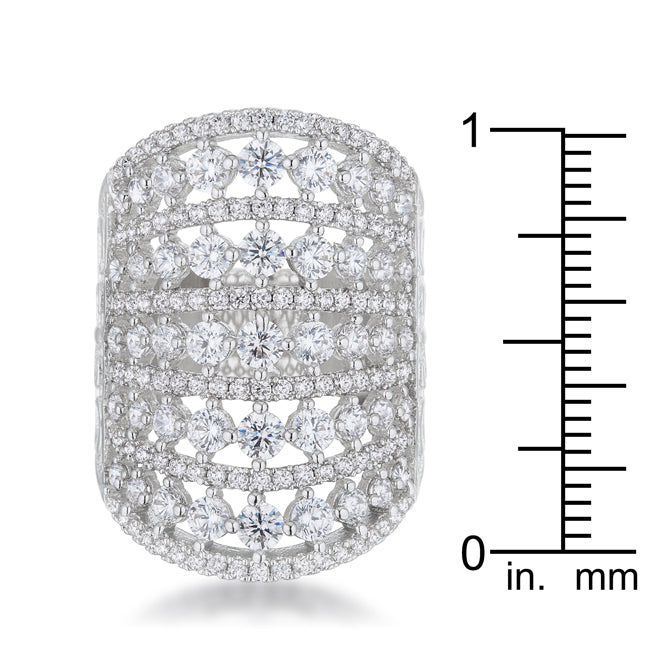 Charlyn 2.5ct Rhodium Cubic Zirconia Statement Cocktail Ring