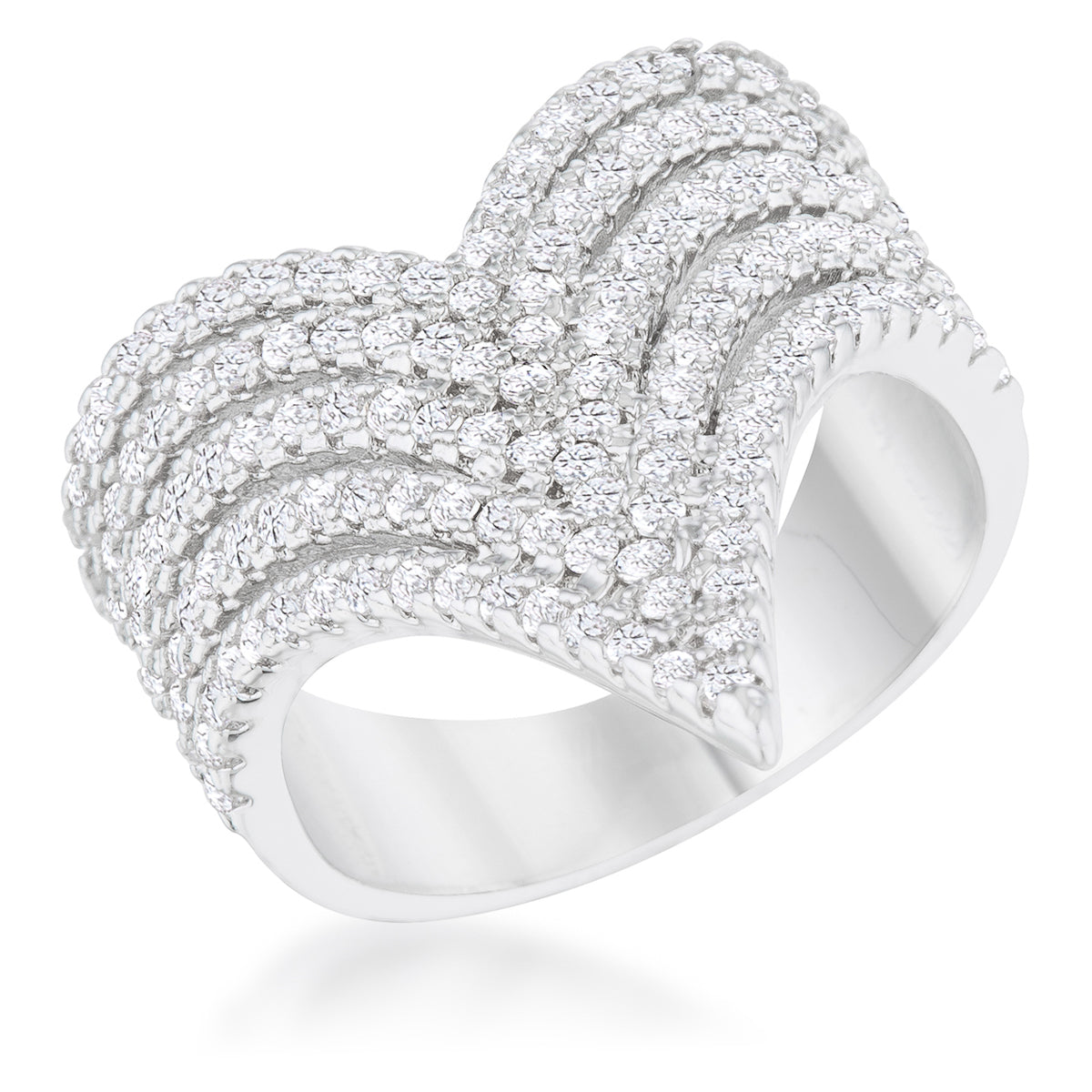 Vera 1.42ct Cubic Zirconia Rhodium Vintage Inspired Cocktnia Ring