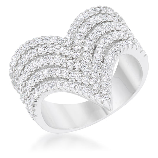 Vera 1.42ct Cubic Zirconia Rhodium Vintage Inspired Cocktnia Ring