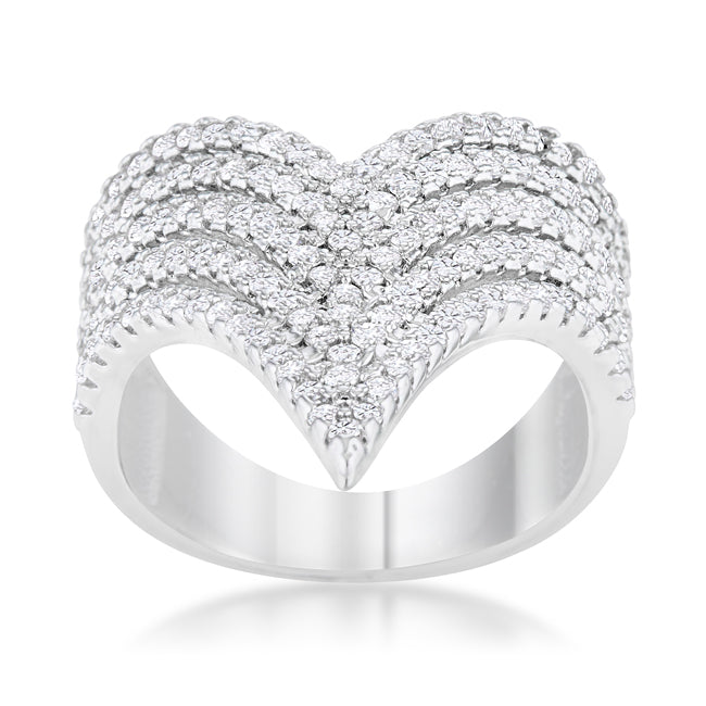 Vera 1.42ct Cubic Zirconia Rhodium Vintage Inspired Cocktnia Ring