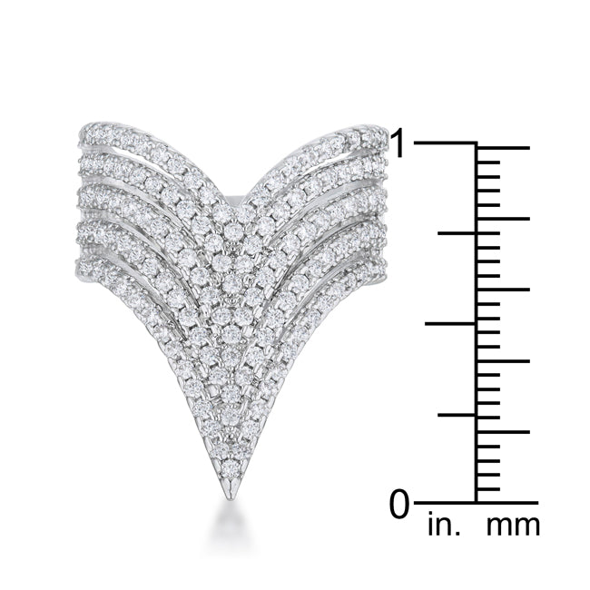 Vera 1.42ct Cubic Zirconia Rhodium Vintage Inspired Cocktnia Ring