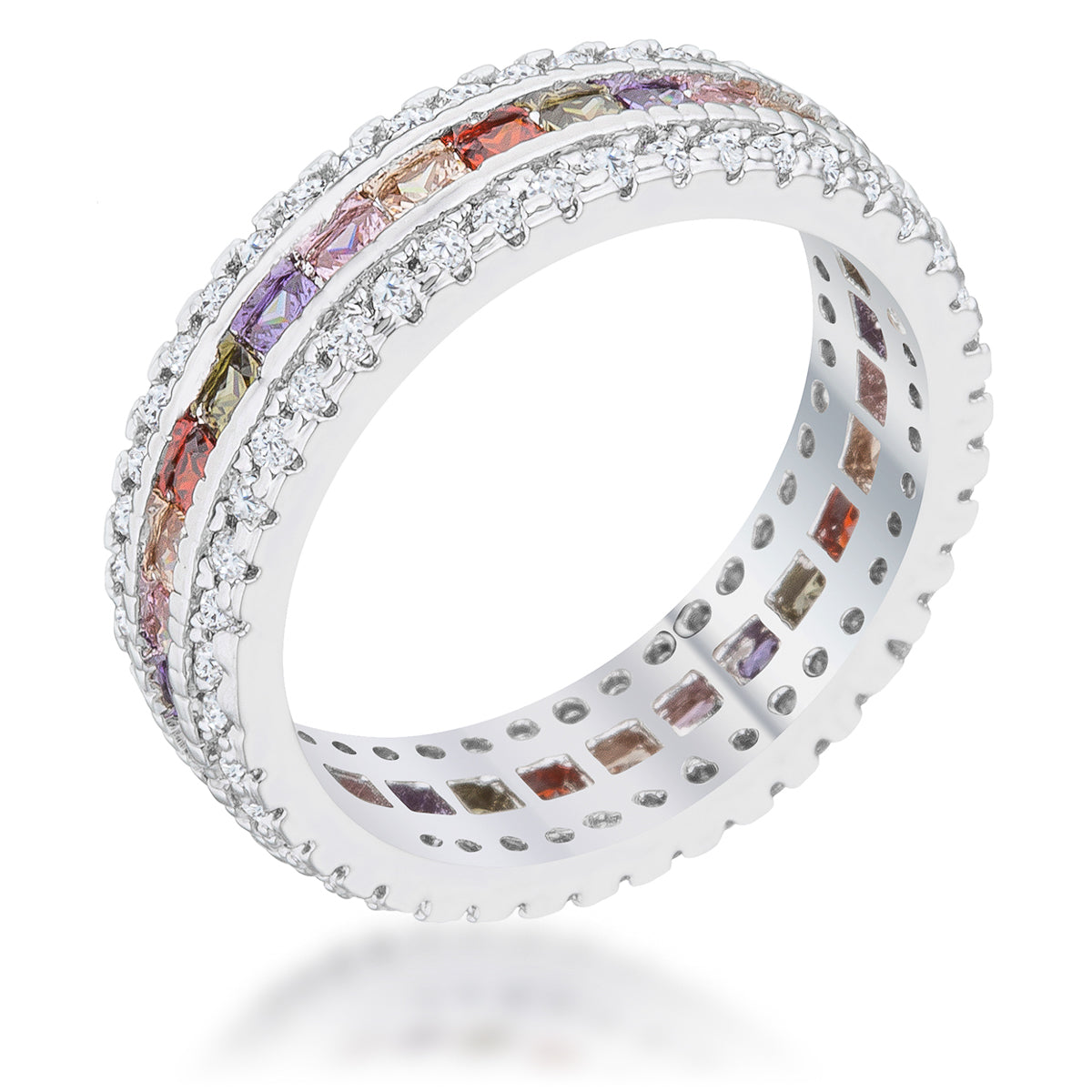 Paula 1.75ct Multicolor Cubic Zirconia Classic Band Ring