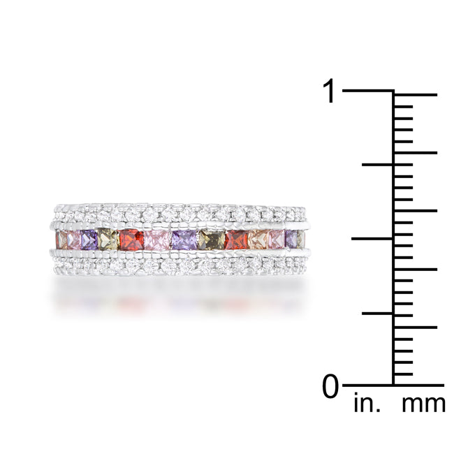 Paula 1.75ct Multicolor Cubic Zirconia Classic Band Ring