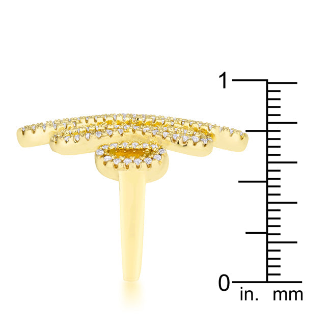 Natasha 0.94ct Cubic Zirconia 14k Gold Contemporary Cocktnia Ring