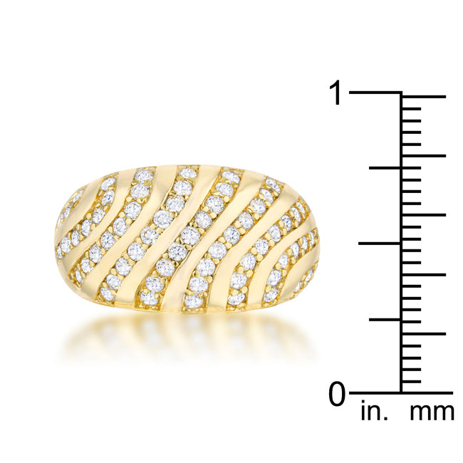 Shayla 0.95ct Cubic Zirconia 14k Gold Contemporary Dome Ring