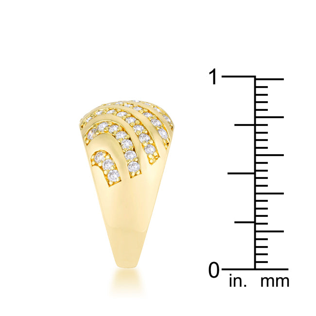 Shayla 0.95ct Cubic Zirconia 14k Gold Contemporary Dome Ring