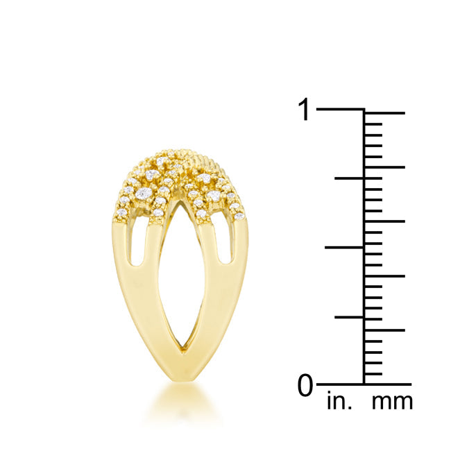Sandy 0.37ct Cubic Zirconia 14k Gold Classic Criss Cross nia Ring