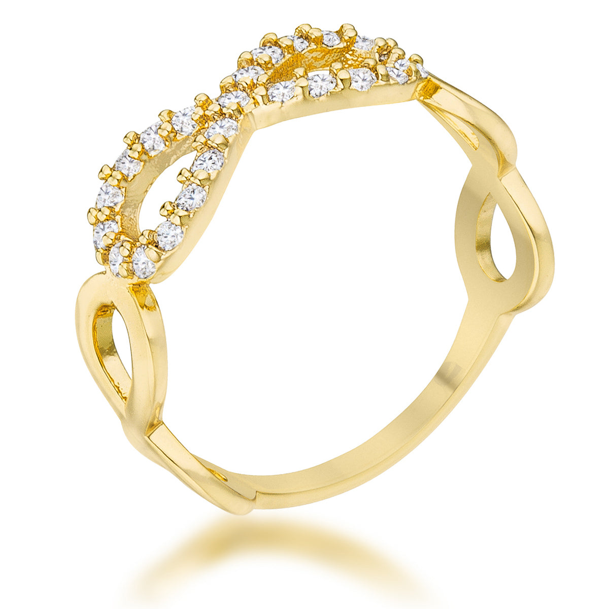 Mina 0.35ct Cubic Zirconia 18k Plated Gold Infinity Ring