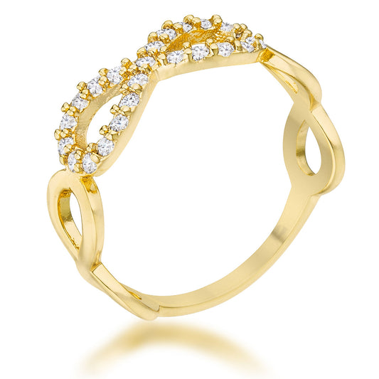 Mina 0.35ct Cubic Zirconia 18k Plated Gold Infinity Ring