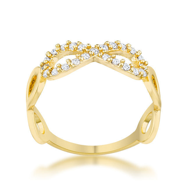Mina 0.35ct Cubic Zirconia 18k Plated Gold Infinity Ring