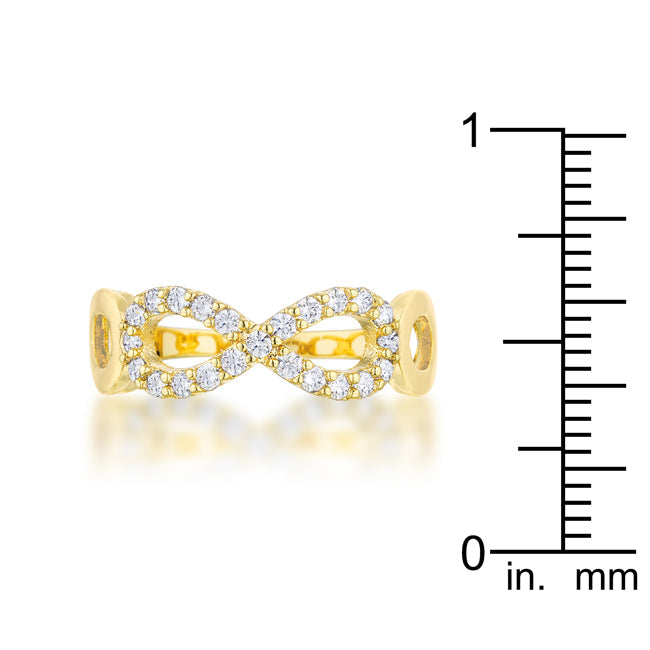 Mina 0.35ct Cubic Zirconia 18k Plated Gold Infinity Ring