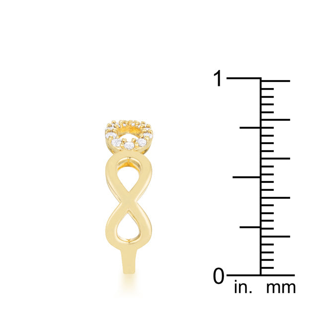 Mina 0.35ct Cubic Zirconia 18k Plated Gold Infinity Ring