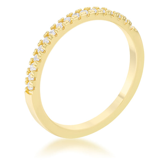 Rina 0.11ct Cubic Zirconia 14k Gold Delicate Band Ring